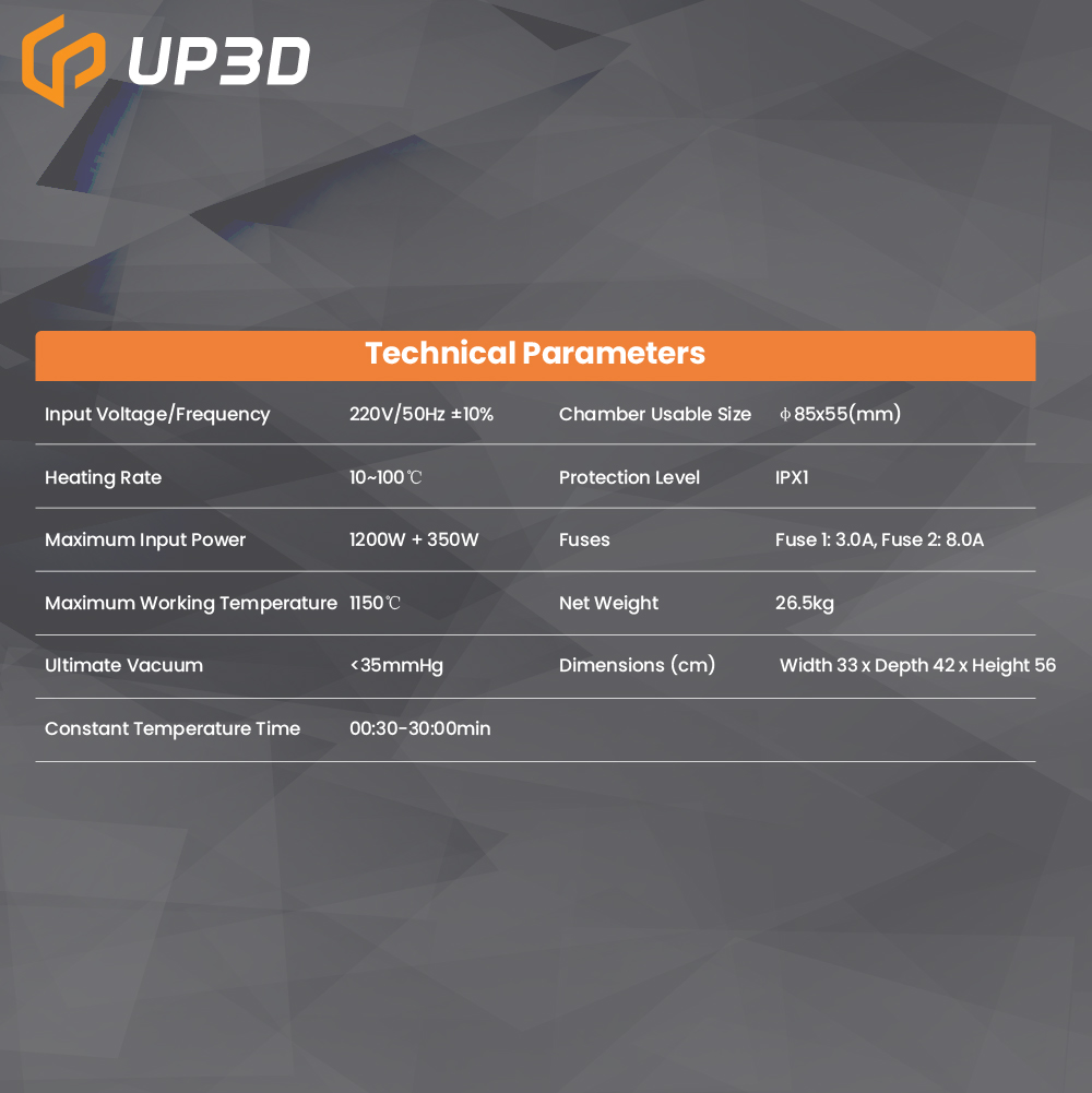 UP3D F30 Porcelain Furance 2 Specs-07